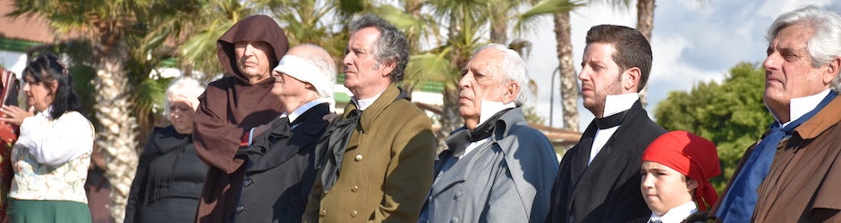 José María de Torrijos junto a sus compañeros ante el pelotón de fusilamientos en la recreación