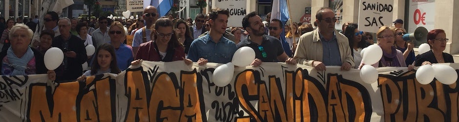 Cabecera de la protesta sanitaria en Málaga