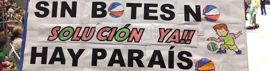 Pancarta con el lema de la protesta