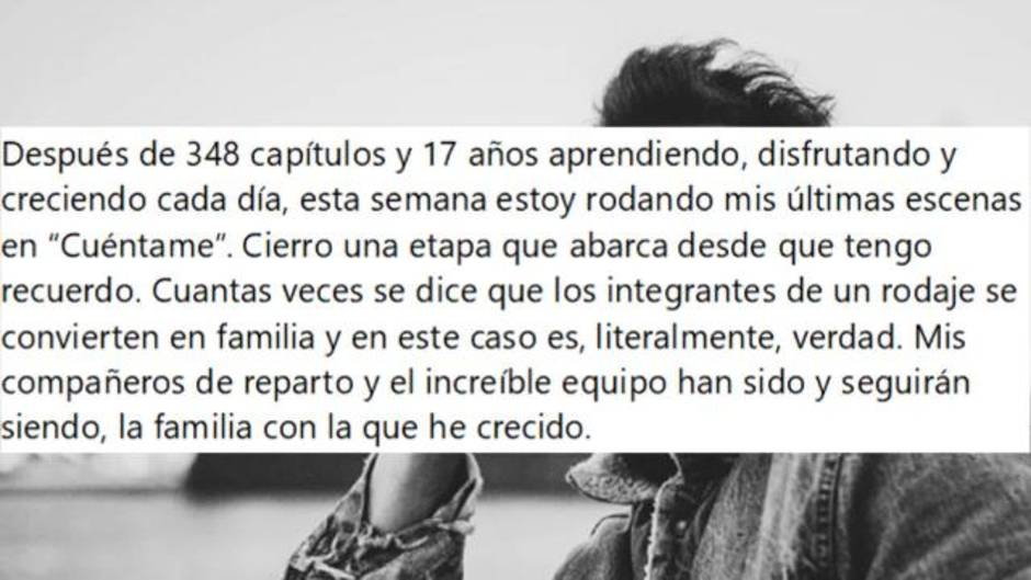 Ricardo Gómez deja 'Cuéntame' diecisiete años después