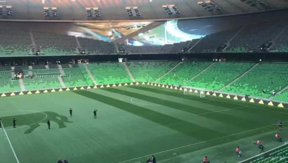 Así luce el Krasnodar Stadium antes del España-Túnez