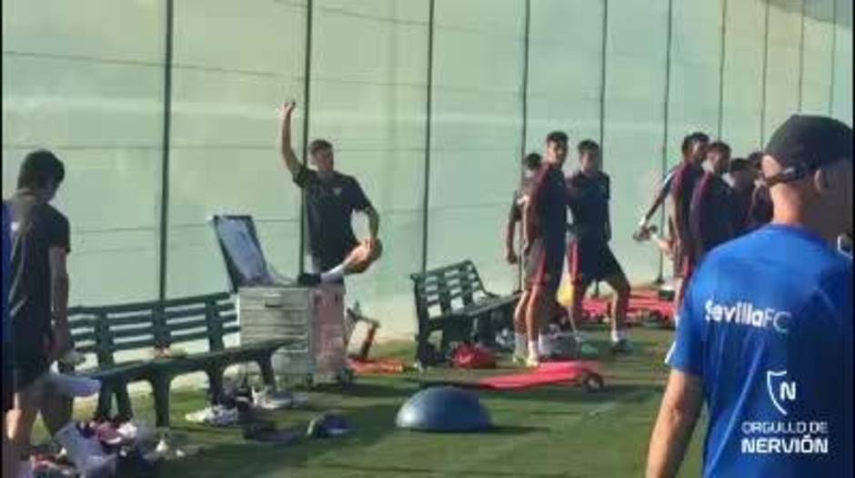 Primer entrenamiento del Sevilla en Benidorm