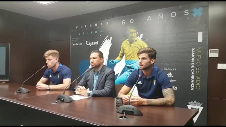 Presentación de los jugadores del Cádiz CF Jauregi y Barco