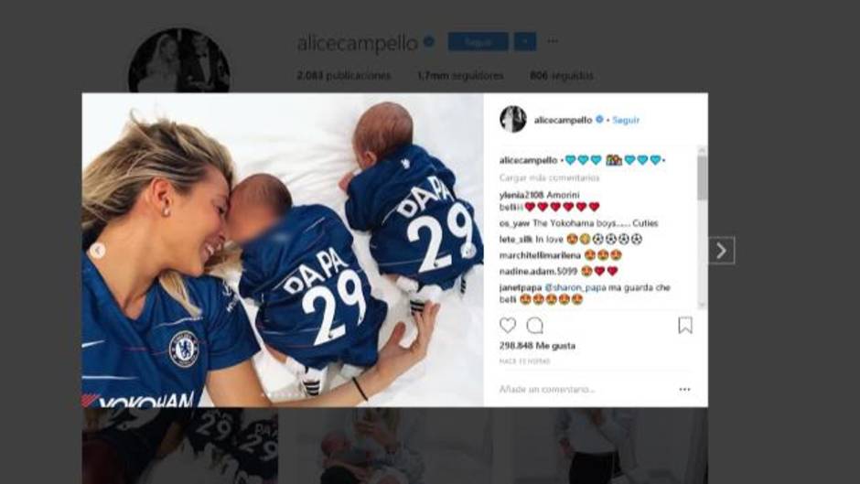 Alice y los gemelos, los mayores fans de Morata