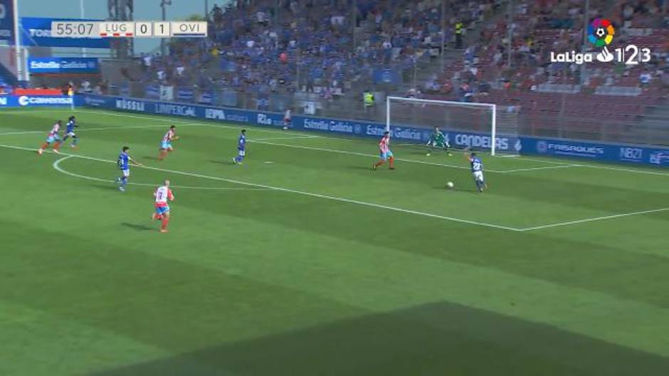 Gol de Muñoz (0-2) en el Lugo 0-2 Oviedo