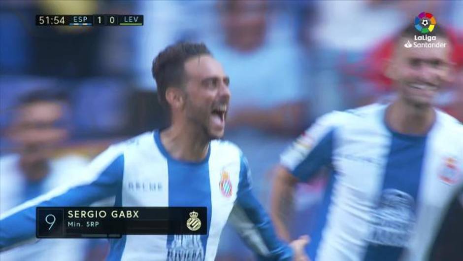 Gol de Sergio García (1-0) en el Espanyol 1-0 Levante