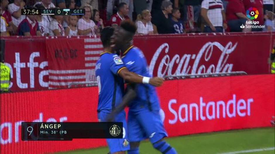 Gol de Ángel (0-2) en el Sevilla 0-2 Getafe