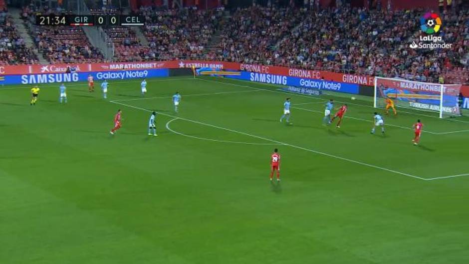 Gol de Stuani (1-0) en el Gerona 3-2 Celta