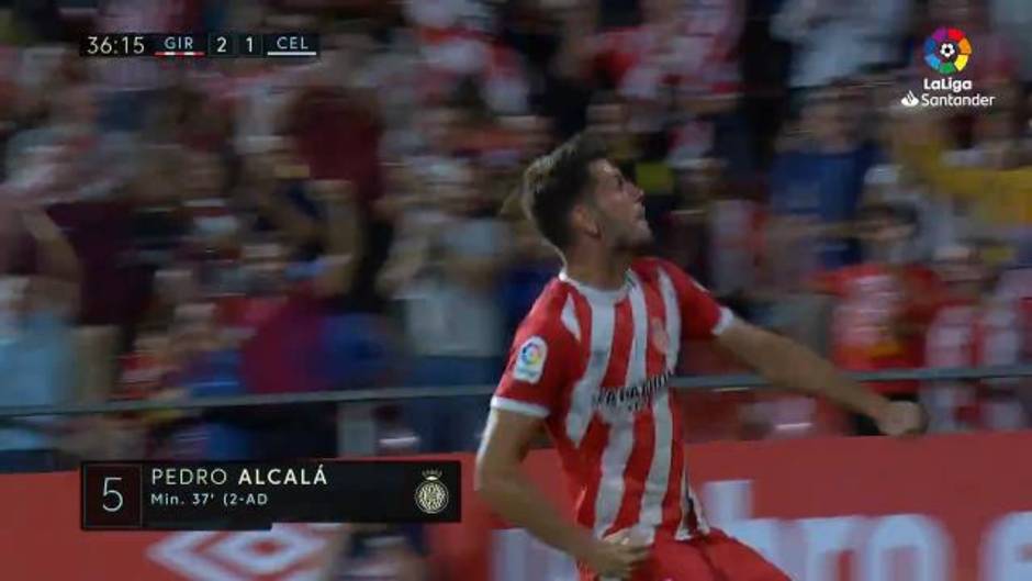 Gol de Pedro Alcalá (2-1) en el Gerona 3-2 Celta