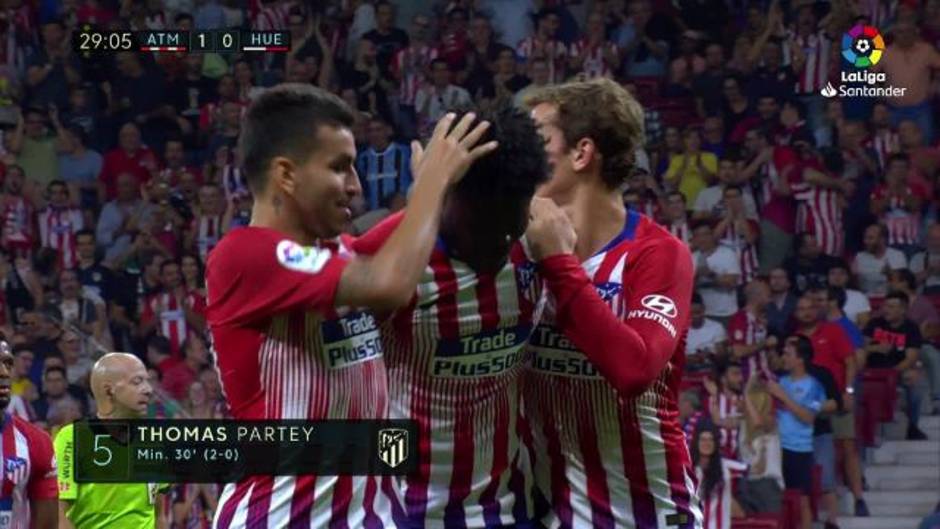 Gol de Thomas (2-0) en el Atlético de Madrid 3-0 Huesca