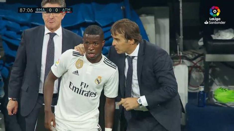 Vinicius debutó en LaLiga ante el clamor del Bernabéu