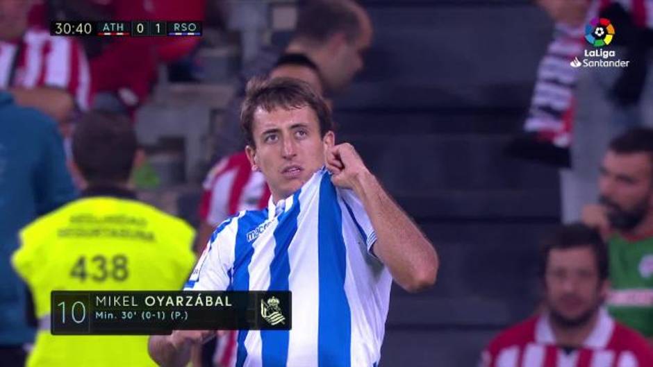 LaLiga Santander (J8): Gol de Oyarzabal (0-1) en el Athletic 1 - 3 Real Sociedad