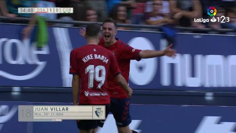 Gol de Juan Villar (1-0) en el Osasuna 3-1 Córdoba