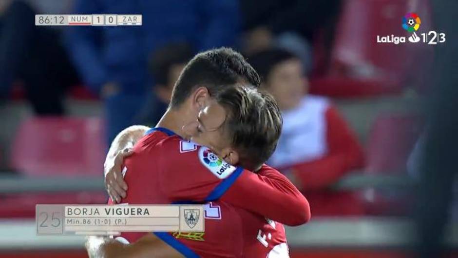 Gol de Viguera (1-0) en el Numancia 1-0 Zaragoza