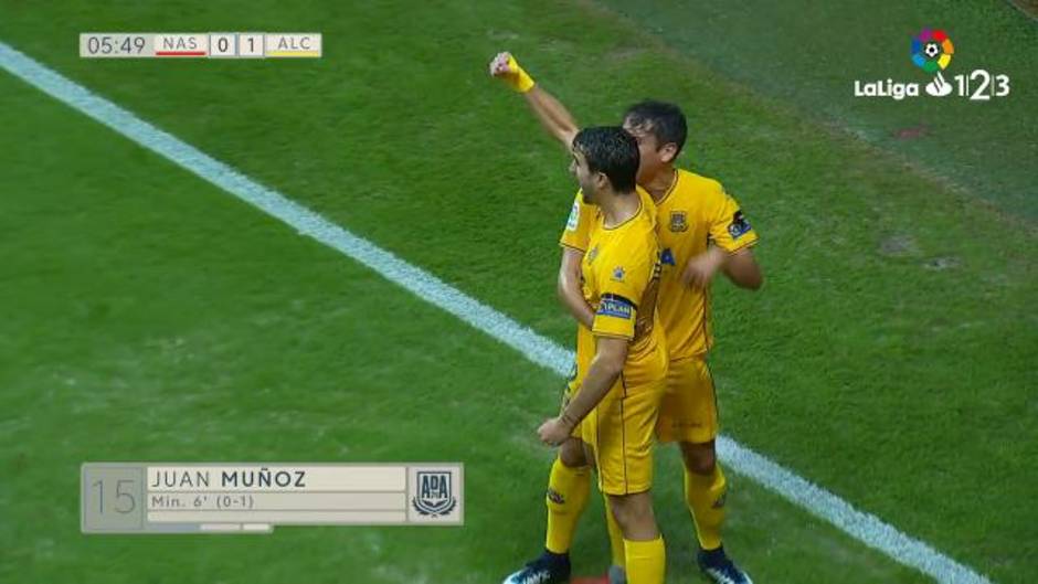 Gol de Juan Muñoz (0-1) en el Nástic 0-3 Alcorcón