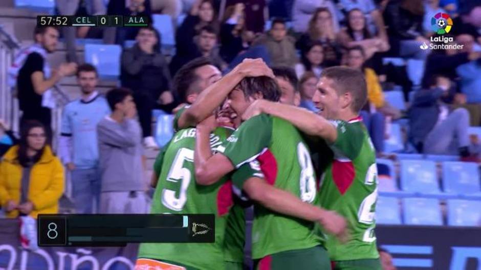 Gol de Pina en el Celta 0 - Alavés 1