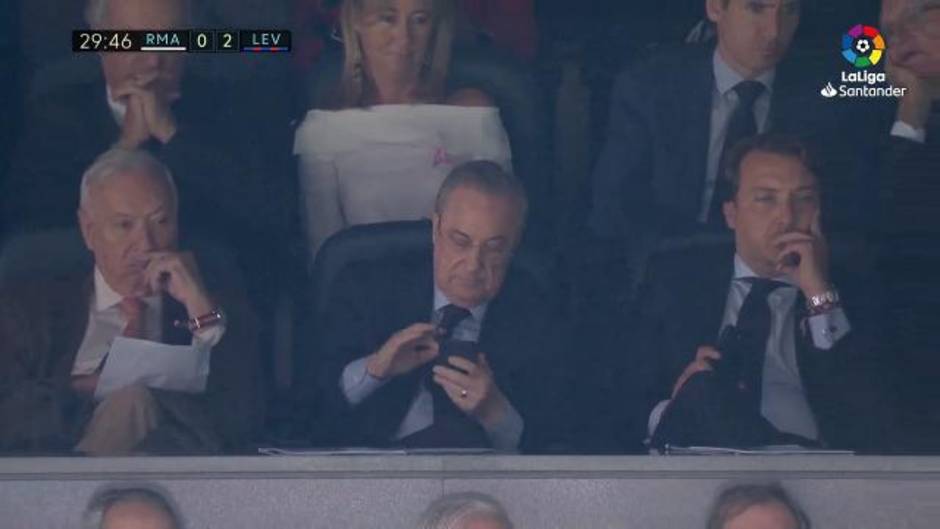 La reacción de Florentino Pérez tras el segundo gol del Levante