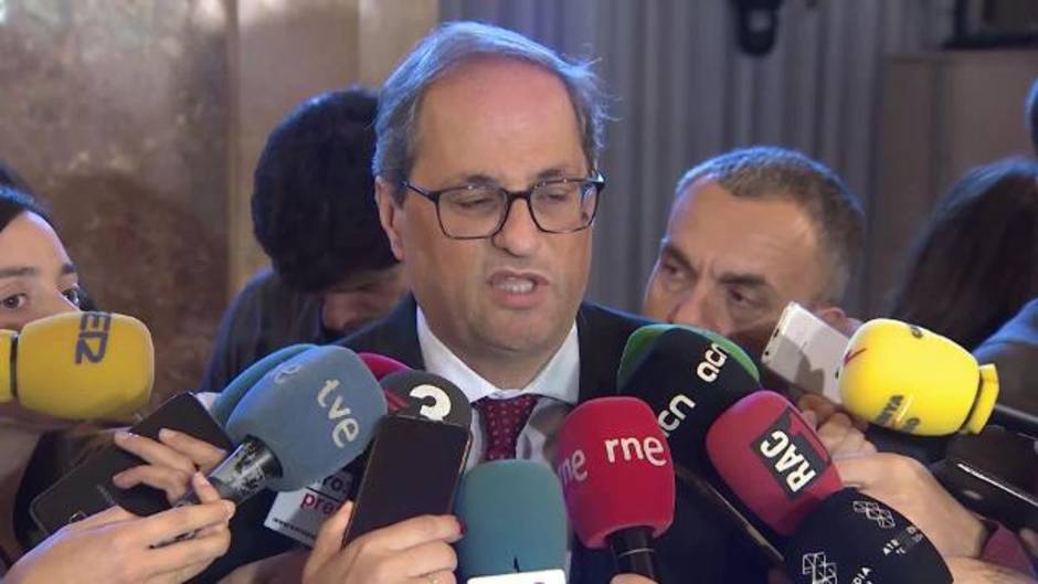 Torra: "Es una infamia. Es un juicio contra 2,3 millones de catalanes"