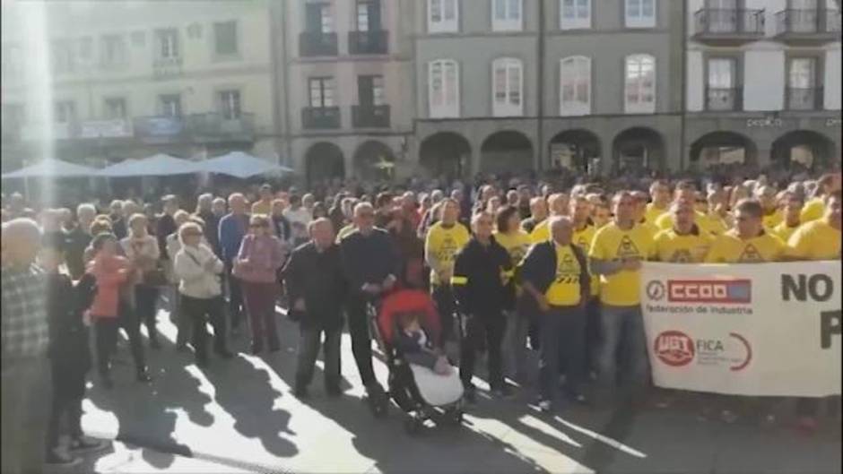 Movilización en Avilés esta mañana contra cierre de empresa Alcoa