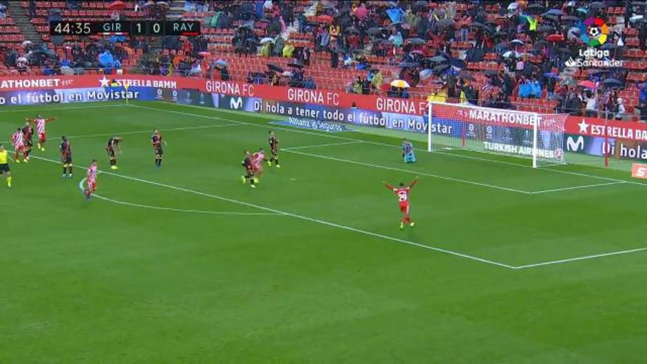 Gol de Portu (2-0) en el Girona 2-1 Rayo