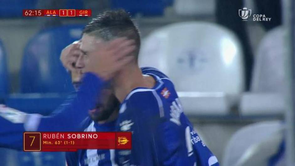 Gol de Rubén Sobrino (1-1) en el Deportivo Alavés 2 - 2 Girona