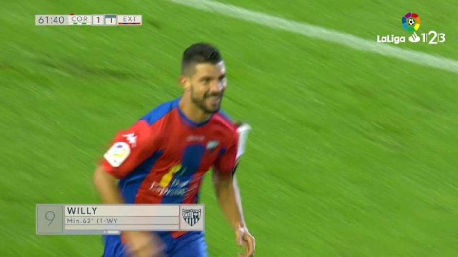 LaLiga 123 (J12): Gol de Willy que pone el 1-2 el Córdoba-Extremadura (4-2)