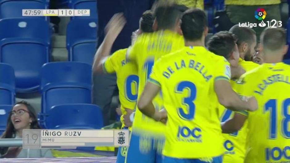 LaLiga 123 (J12) Gol de Ruiz de Galarreta (1-0) en el Las Palmas 1-1 Deportivo