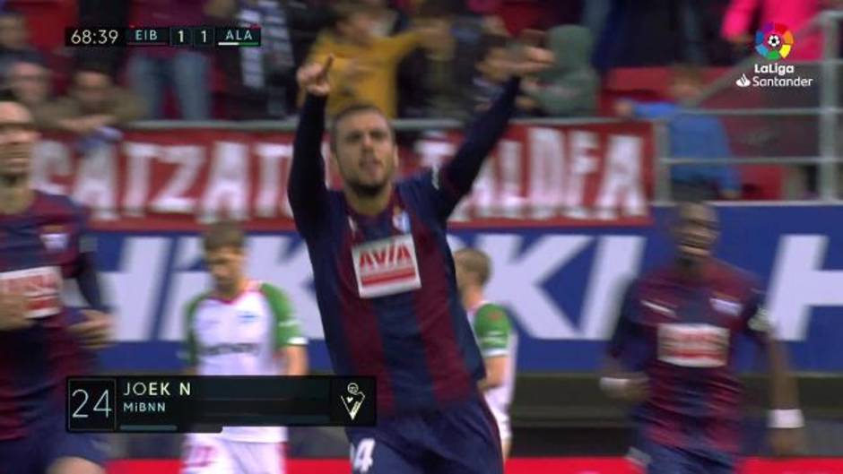 LaLiga Santander (J11): Gol de Jordán (1-1) en el Eibar 2 - 1 Alavés