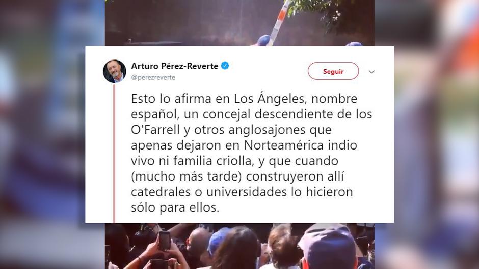 Pérez-Reverte: «Ésto lo firma un concejal con descendencia anglosajona, que no dejaron un solo indio vivo en Norteamérica»