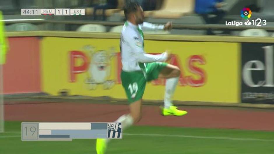 Gol de Enric Gallego (1-1) en el Reus 1-4 Extremadura