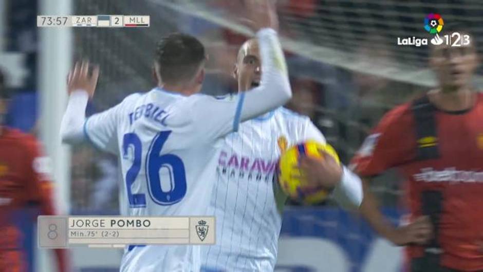 Pombo remacha a gol el empate definitivo del Zaragoza contra el Mallorca (2-2)