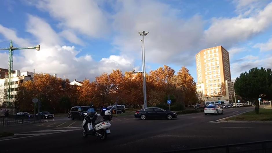 Pitada de los conductores a la comitiva de Sánchez en Valladolid