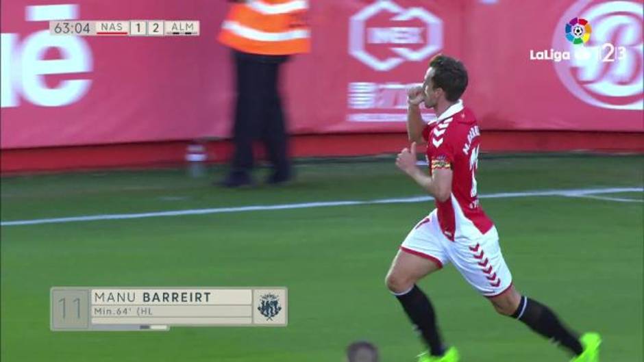 Gol de Manu Barreiro (2-2) en el Gimnàstic de Tarragona 2-2 UD Almería