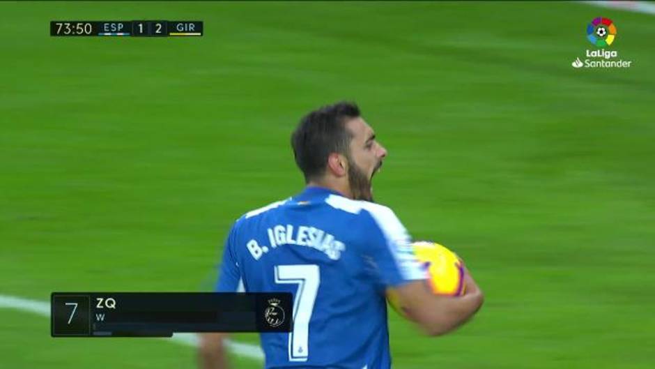 Gol de Borja Iglesias (1-2) en el Espanyol 1-3 Girona