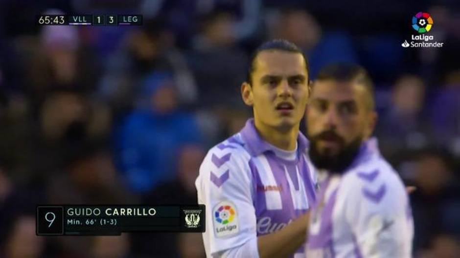 Gol de Carrillo (1-3) en el Real Valladolid 2 - 4 Leganés