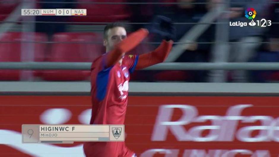 Gol de Higinio Marín (1-0) en el Numancia 3-0 Gimnàstic