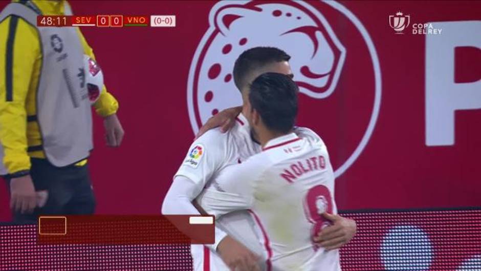 Gol de André Silva (1-0) en el Sevilla 1-0 Villanovense de la Copa del Rey