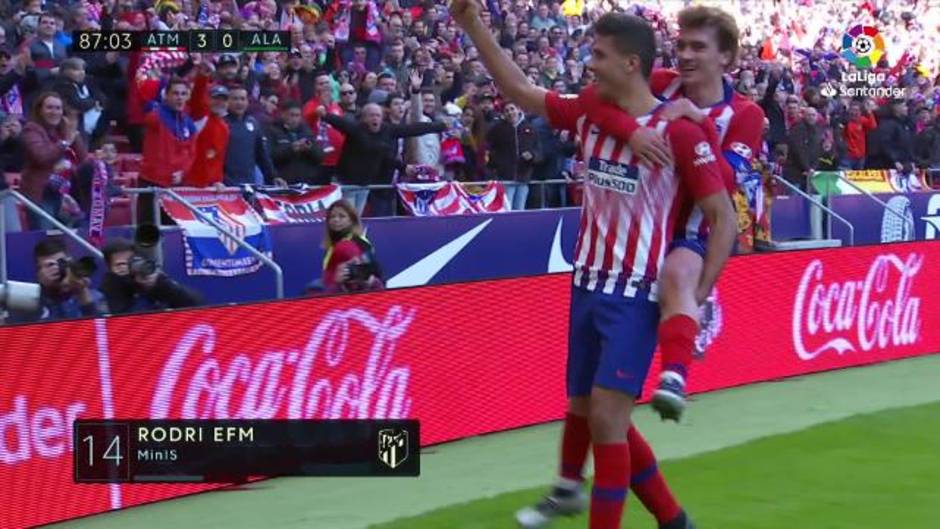 Liga Santander (J15): Gol de Rodrigo (3-0) en el Atlético 3 - 0 Alavés