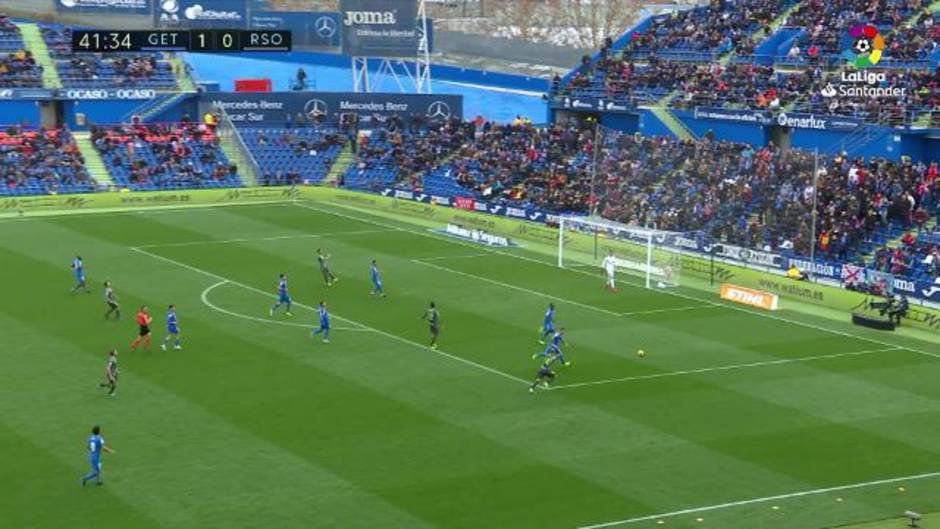 Regate de Oyarzabal en el Getafe 1-0 Real Sociedad