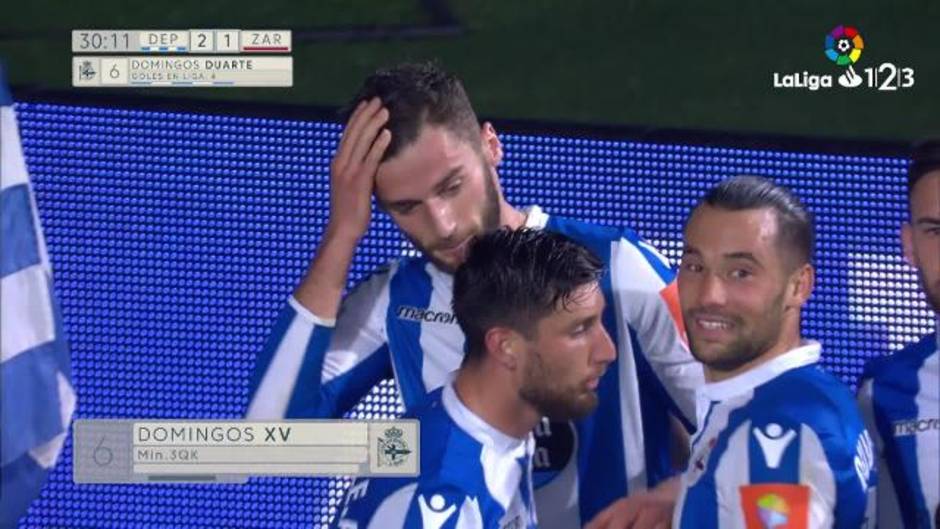 LaLiga 123 (J18): Resumen y goles del Deportivo 3-1 Zaragoza