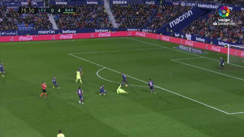 Expulsión de Erick Cabaco en el Levante-Barça