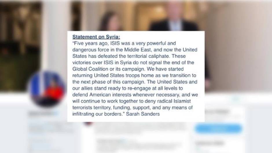 La Casa Blanca confirma el inicio del repliegue militar en Siria