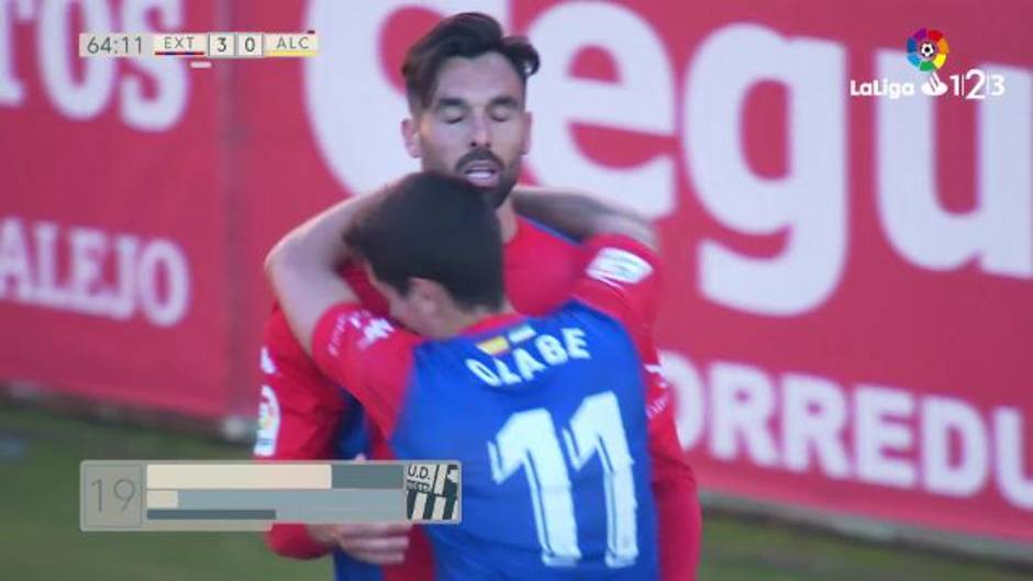 LaLiga Santander: (J20): Enric Gallego marca el 3-0 en el Extremadura-Alcorcón