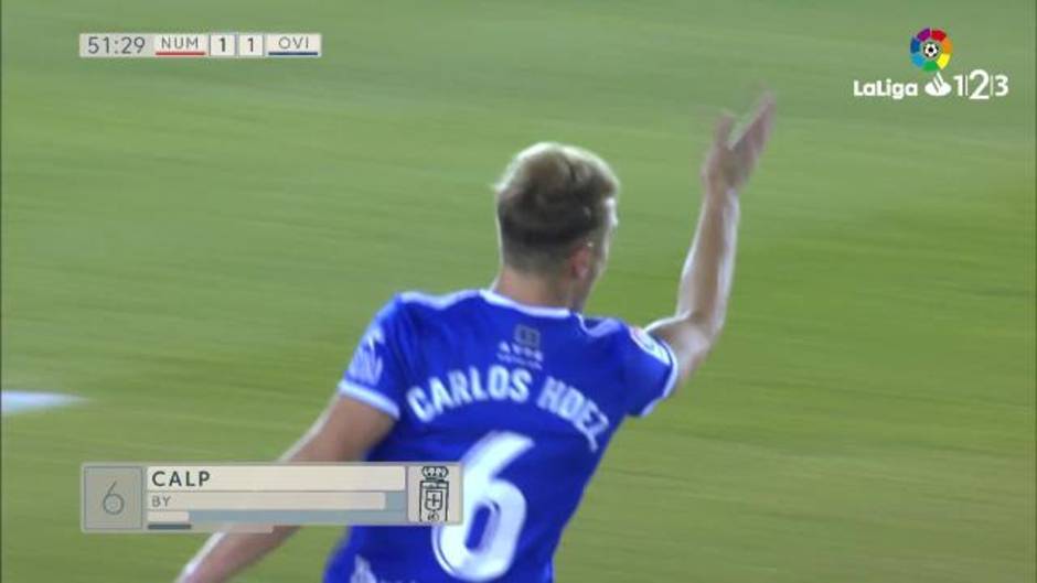 Gol de Carlos Hernández (1-2) en el Numancia 2-3 Real Oviedo