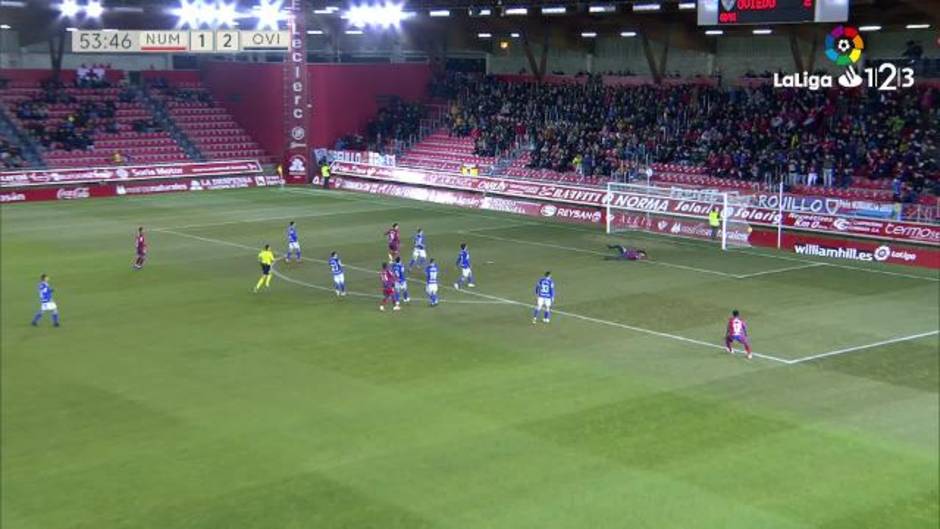 Gol de Diamanka (2-2) en el Numancia 2-3 Real Oviedo