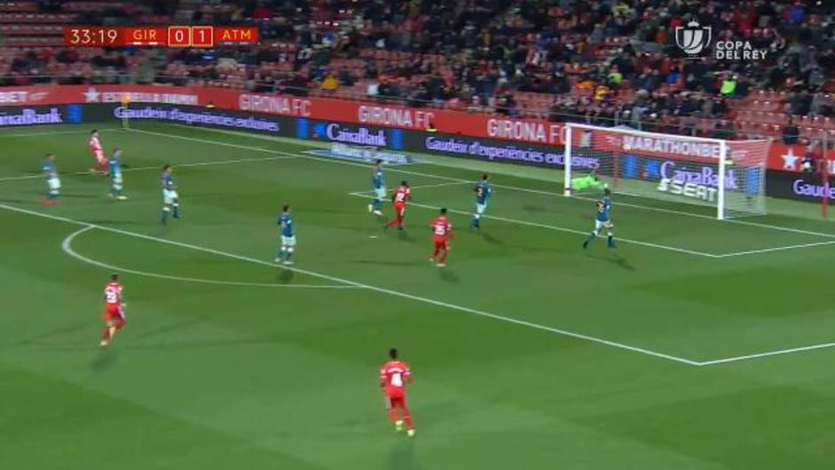 Gol de Lozano (1-1) en el Girona 1-1 Atlético de Madrid