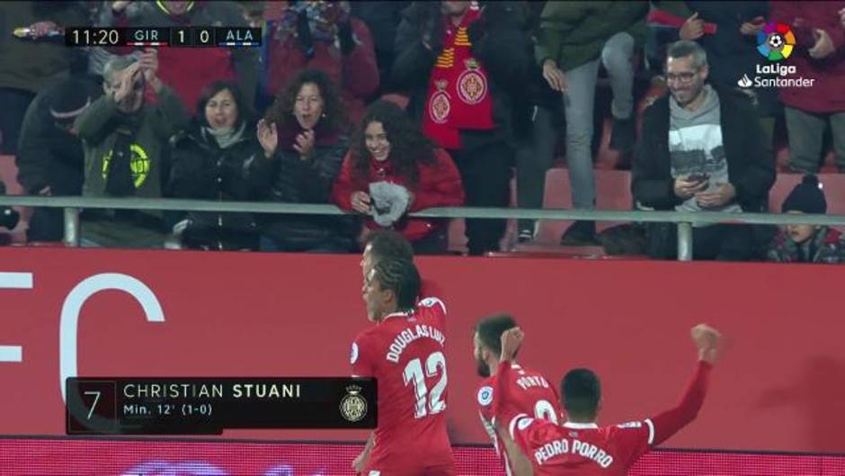 Gol de Stuani (1-0) en el Girona 1 - 1 Alavés