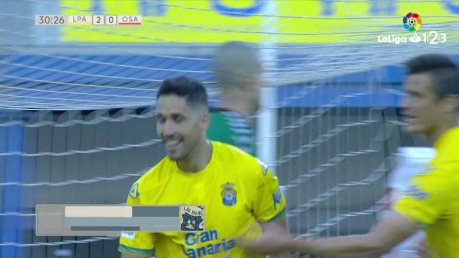 Gol de Fidel (2-0) en el Las Palmas 4-1 Osasuna