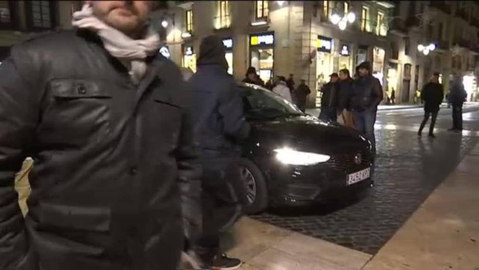 Protestas violentas de los taxistas