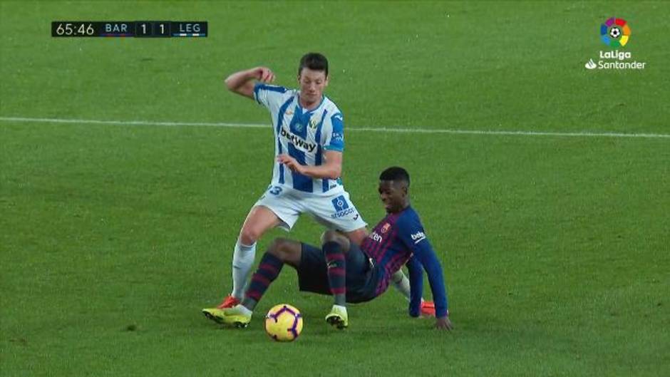 Lesión de Dembélé en el Barcelona 3-1 Leganés